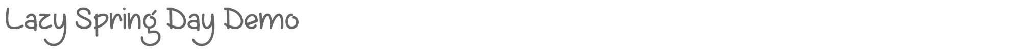 Sample characters Lazy Spring Day Font
